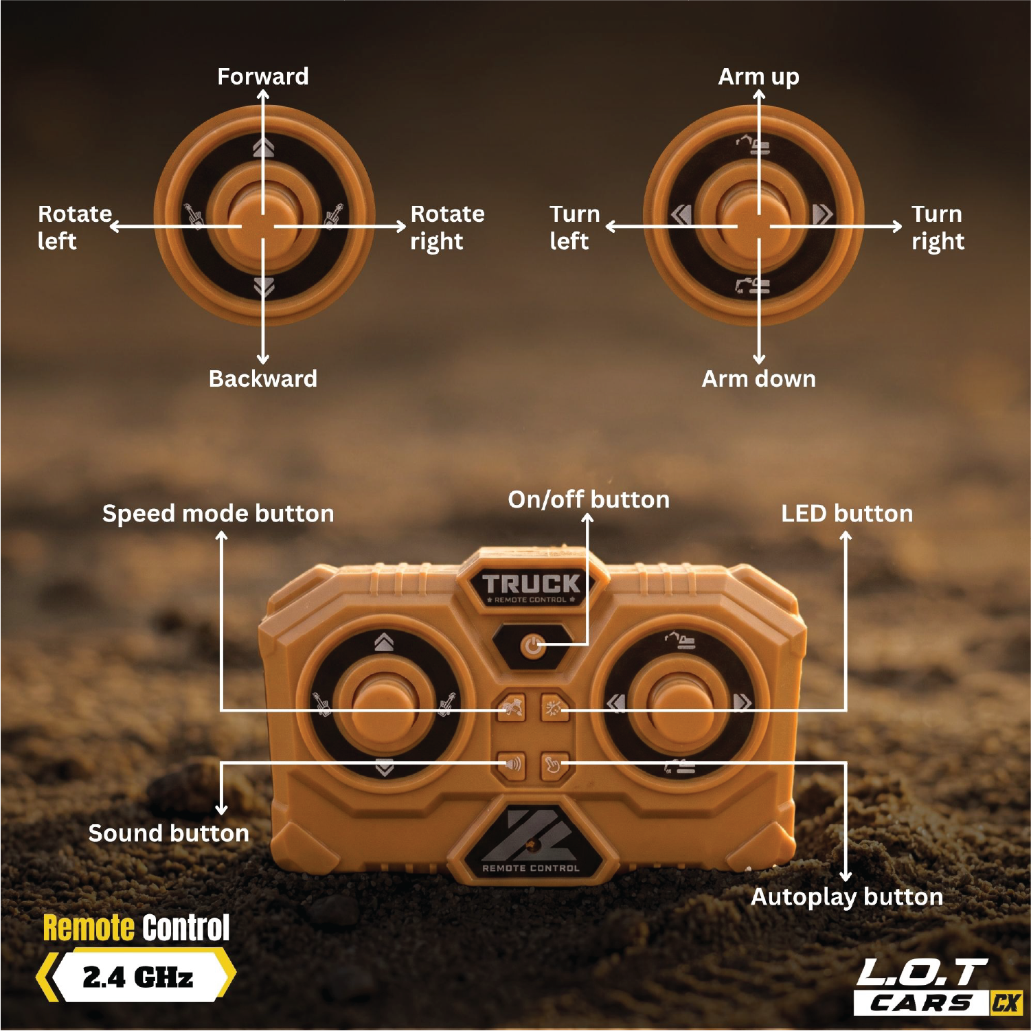 L.O.T Cars Rift - 1:64 Scale Tabletop RC Excavator