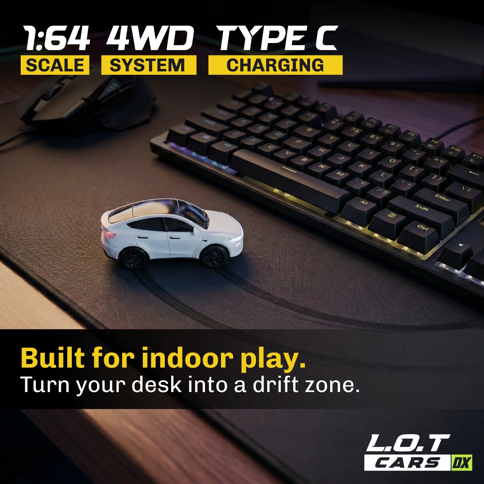 L.O.T Cars Dash with product scale, 4WD system, type C charging and ideal play space