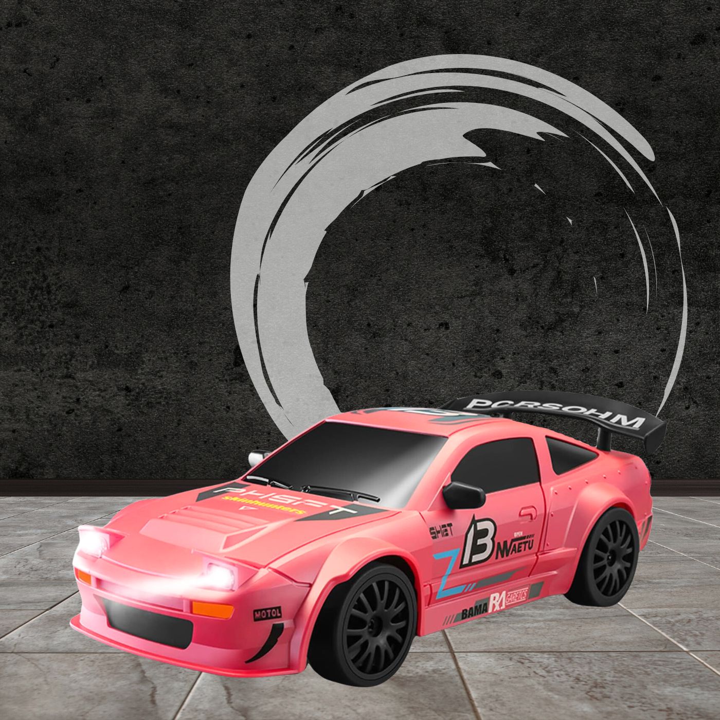 L.O.T Cars Flare (Track Pink) RC Drift Car driving on smooth surface