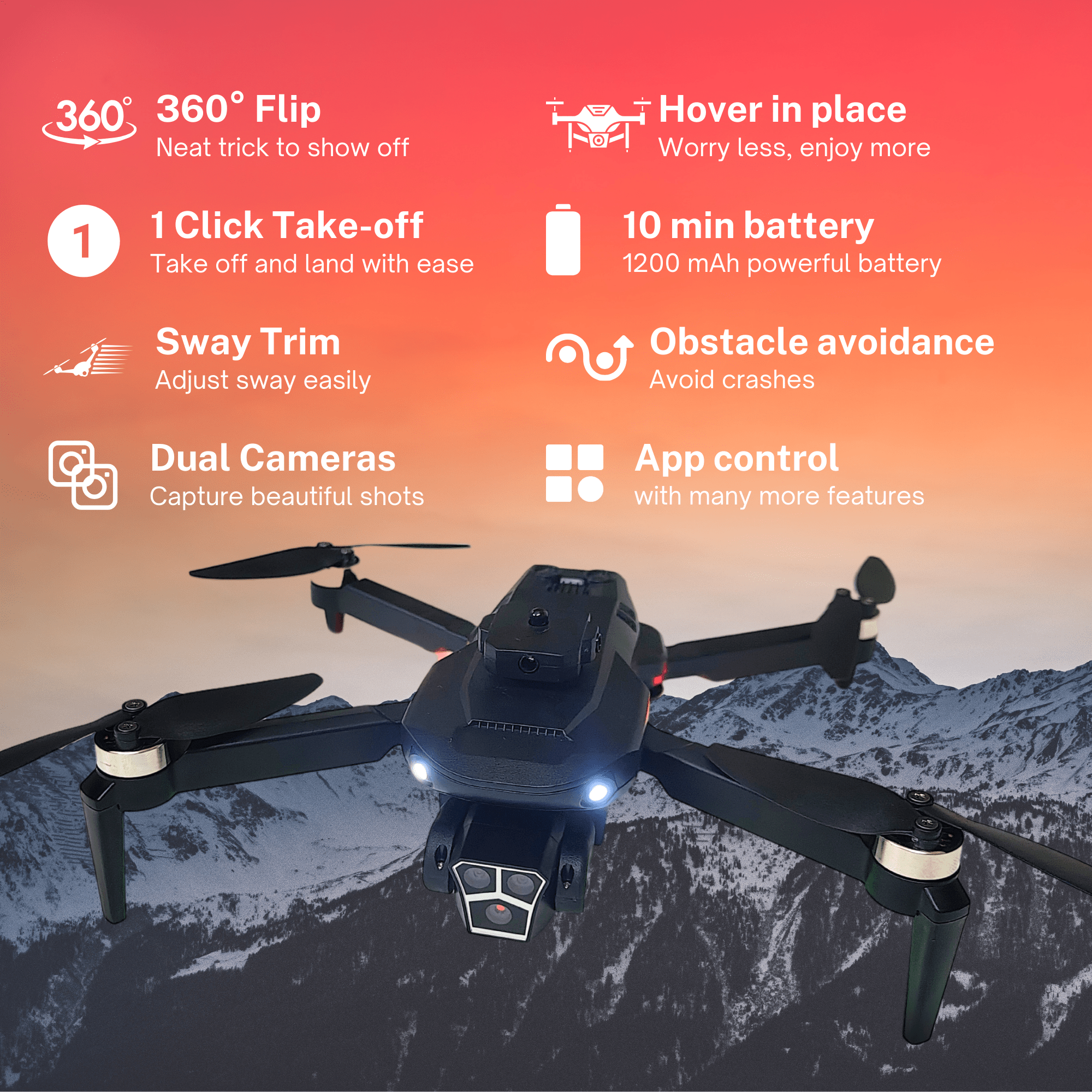 L.O.T Aviation Mccloud Remote Control Toy Drone with It's features Mentioned