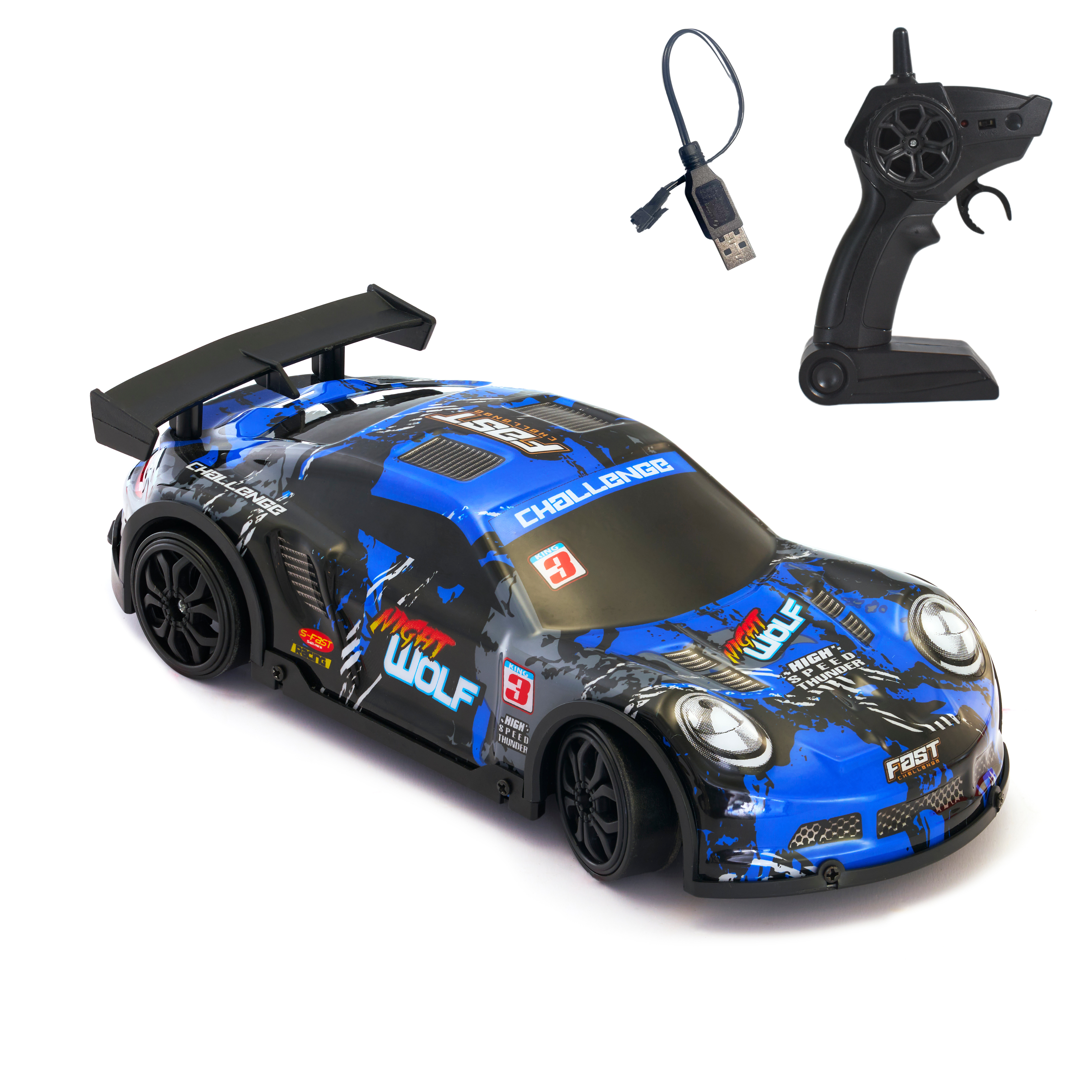 Product Image of L.O.T Cars Night Wolf Drift RC Car (Blue)