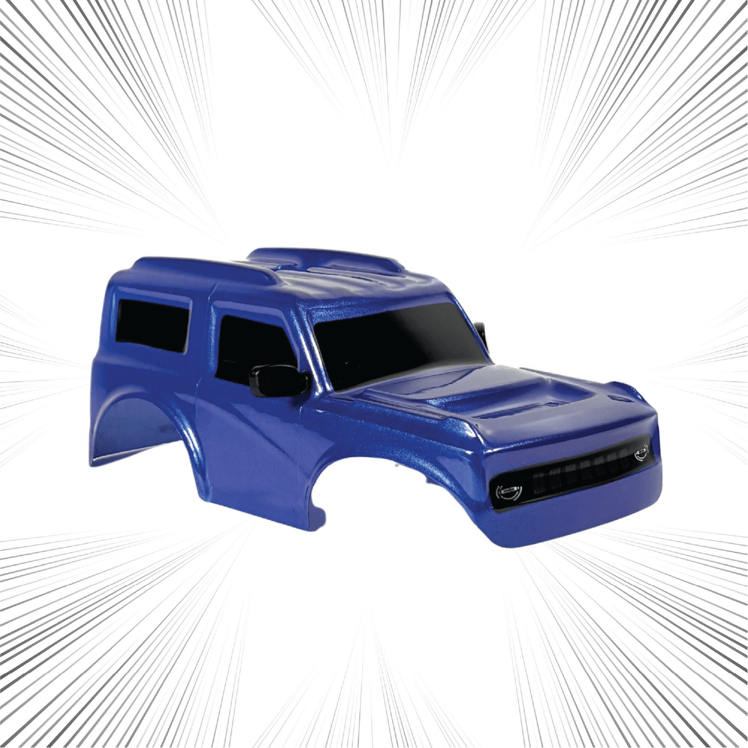 Blue RC model car Shell on a white background