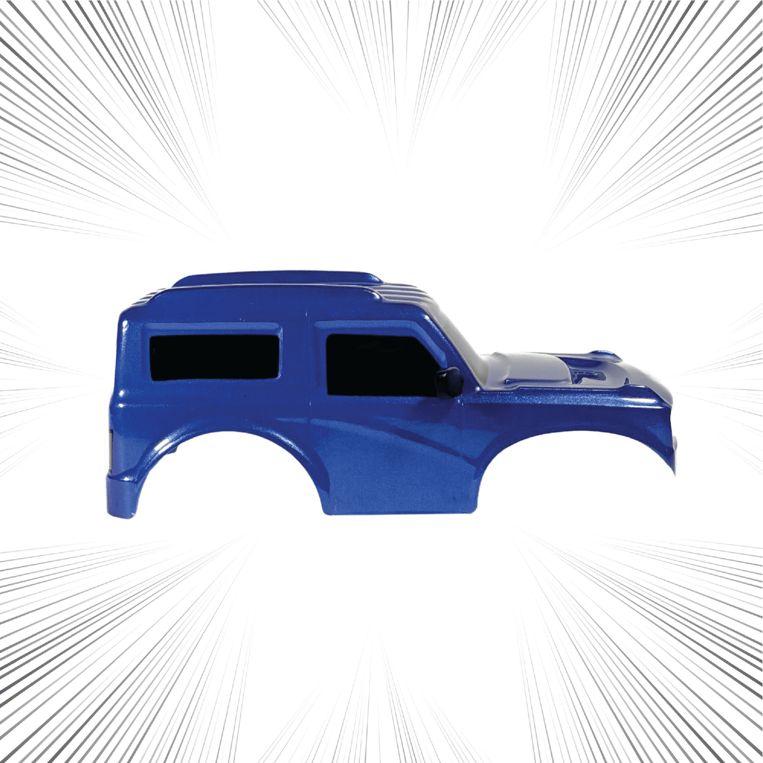 Blue RC model car Shell on a white background