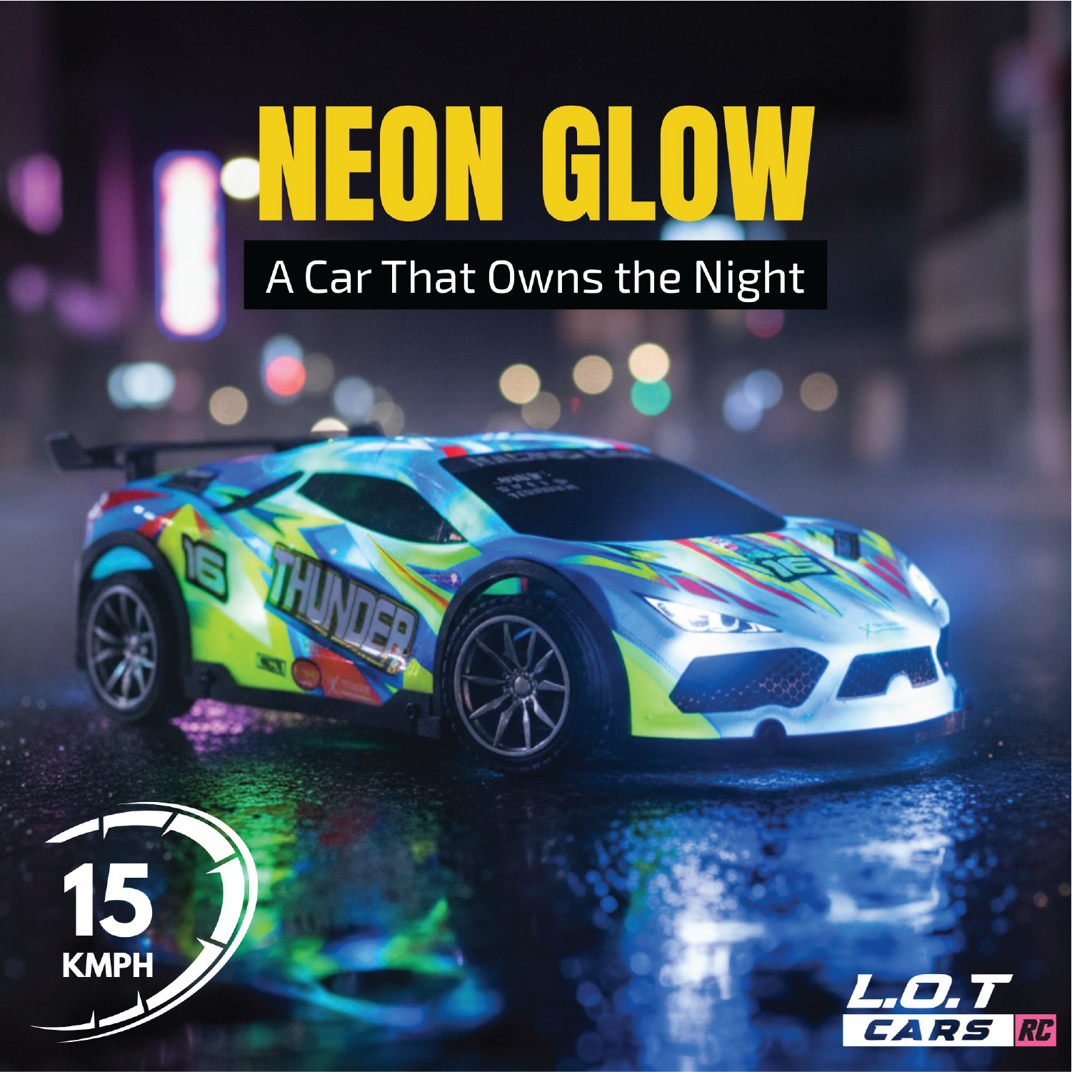 L.O.T Cars Thunder - RC Race Car with Lights