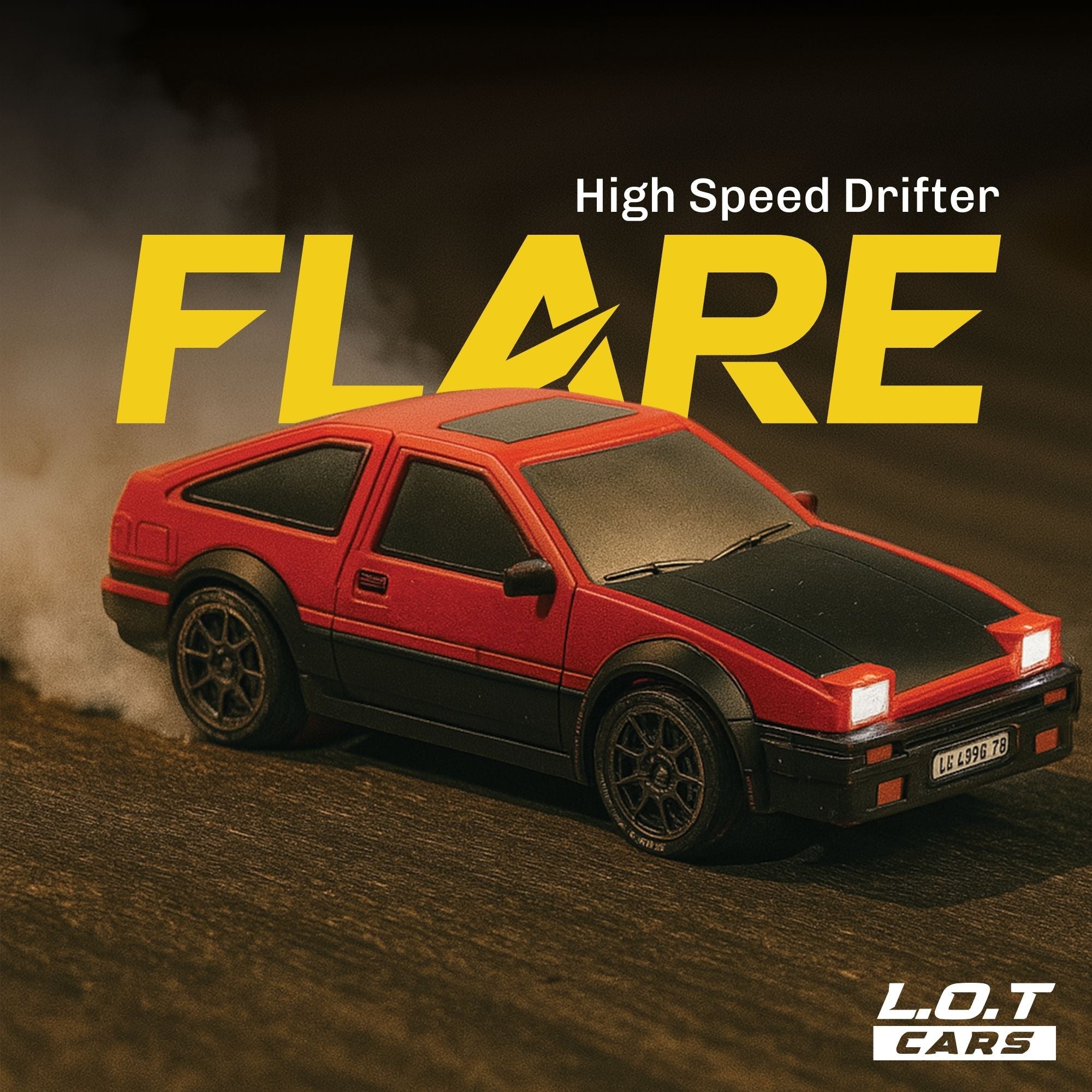 L.O.T Cars “Flare” - RC Drift Car (Semi-Hobby Grade) - 4x4 Remote Control Drift Car with Lights