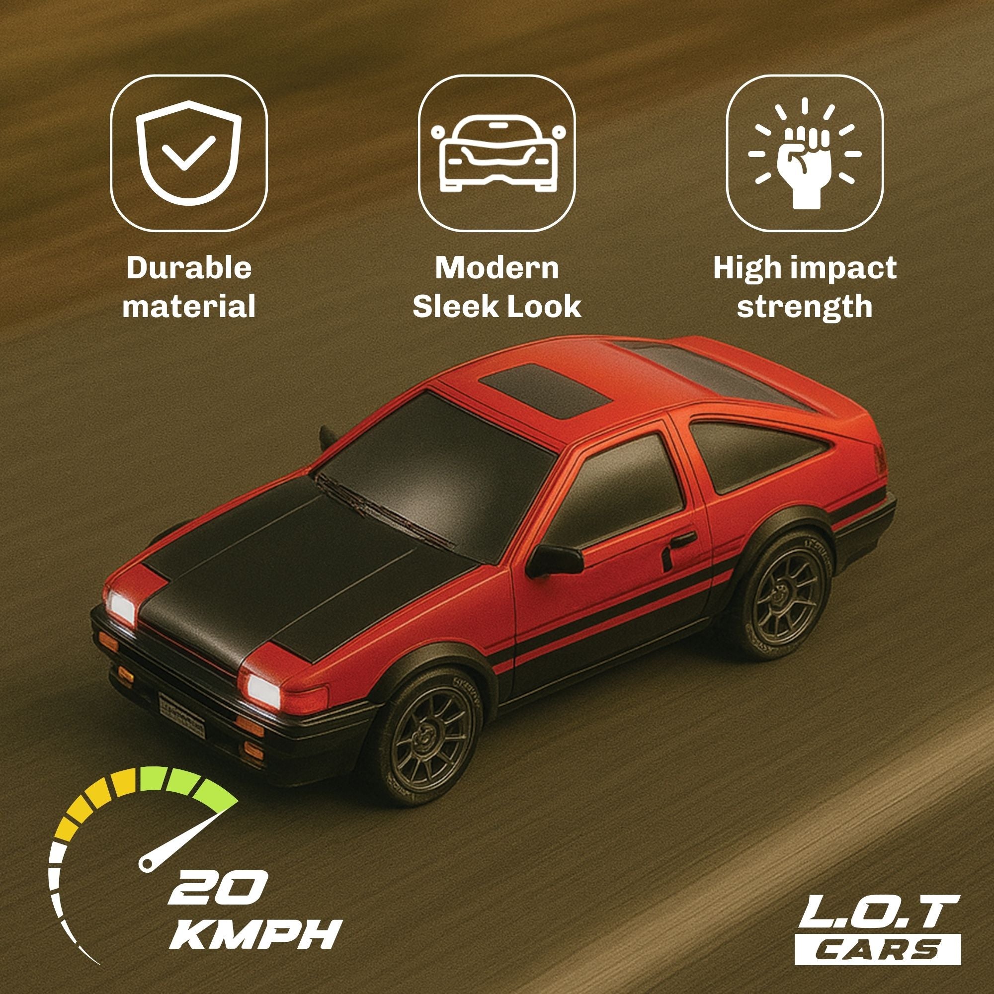 L.O.T Cars “Flare” - RC Drift Car (Semi-Hobby Grade) - 4x4 Remote Control Drift Car with Lights