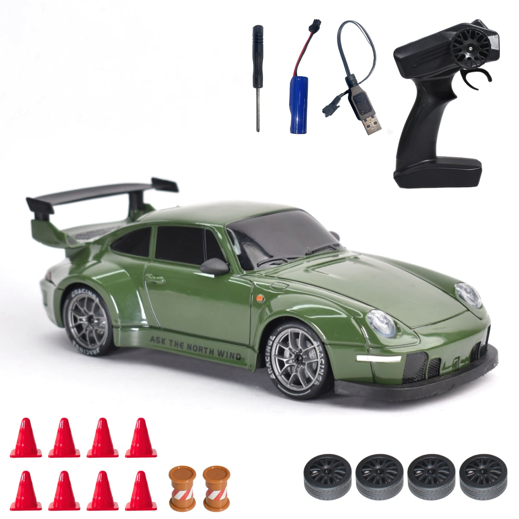 L.O.T Cars “Flare” - RC Drift Car (Semi-Hobby Grade) - 4x4 Remote Control Drift Car with Lights (Race and Burnout)