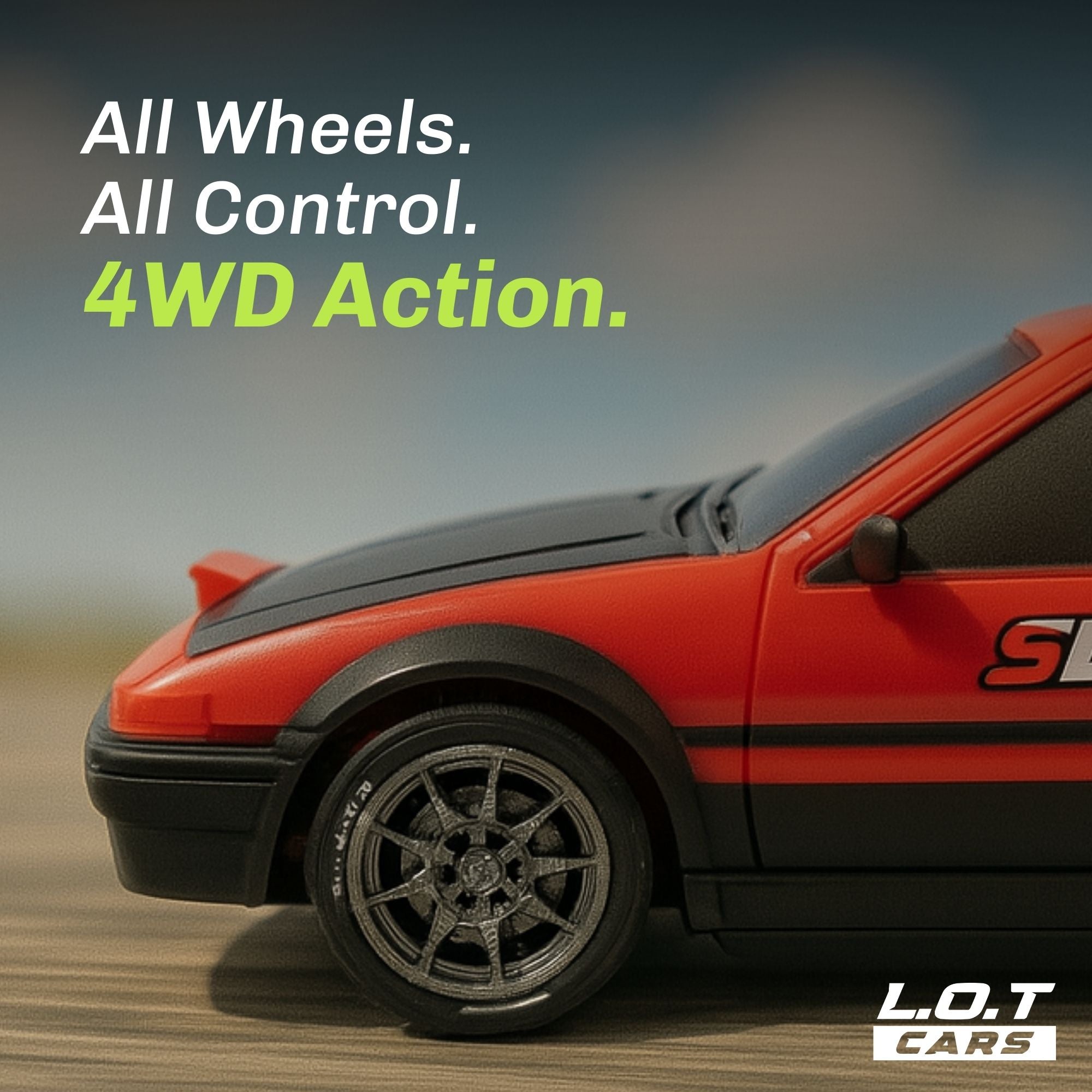 L.O.T Cars “Flare” - RC Drift Car (Semi-Hobby Grade) - 4x4 Remote Control Drift Car with Lights