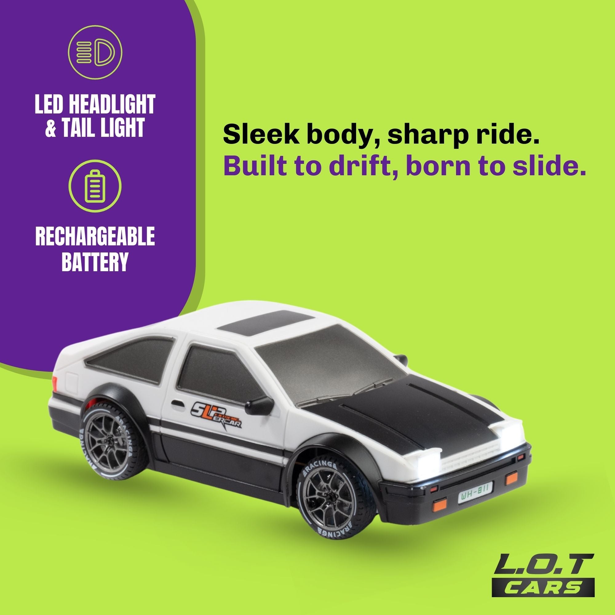 L.O.T Cars “Flare” - RC Drift Car (Semi-Hobby Grade) - 4x4 Remote Control Drift Car with Lights