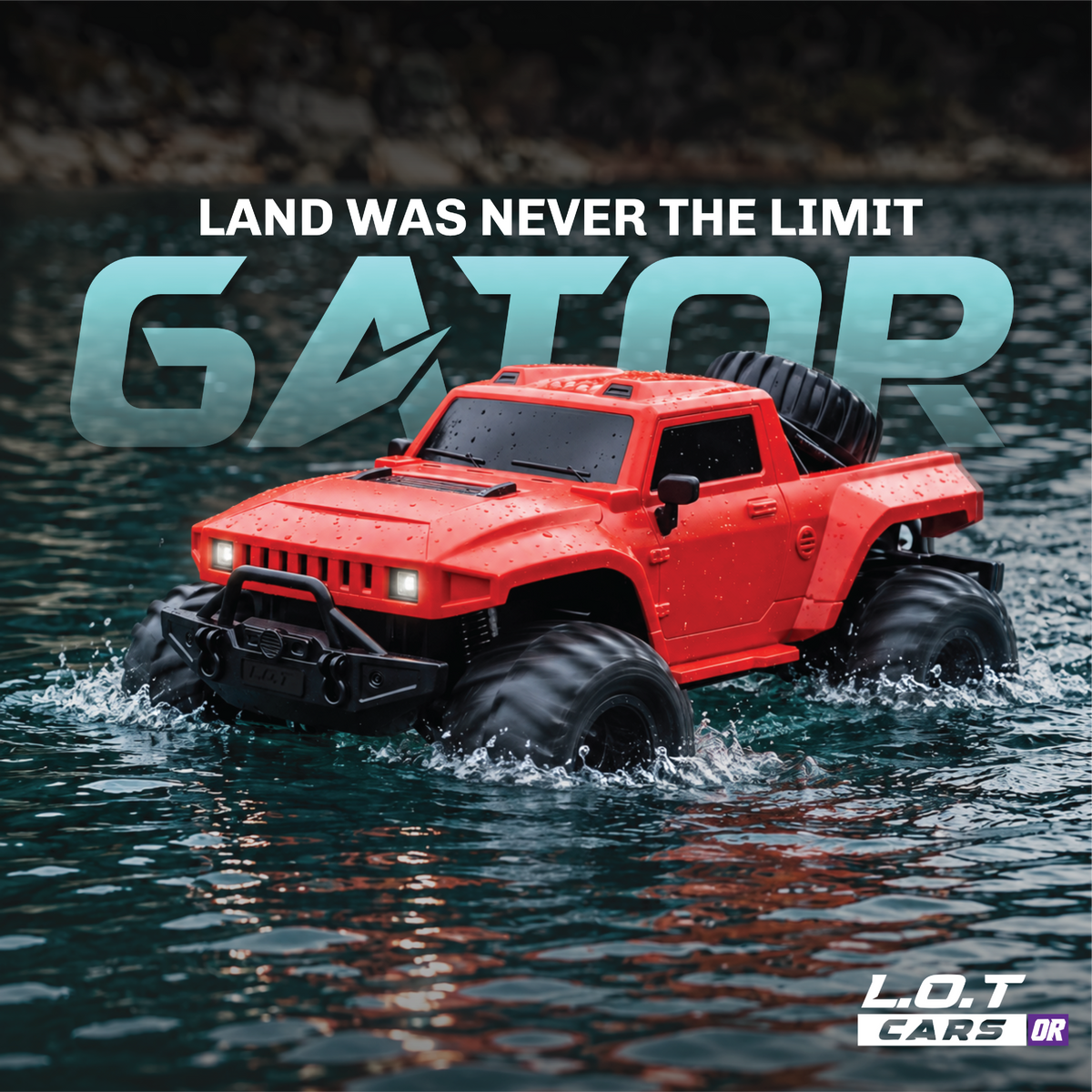 Land was never the limit: the red Gator driving through shallow water