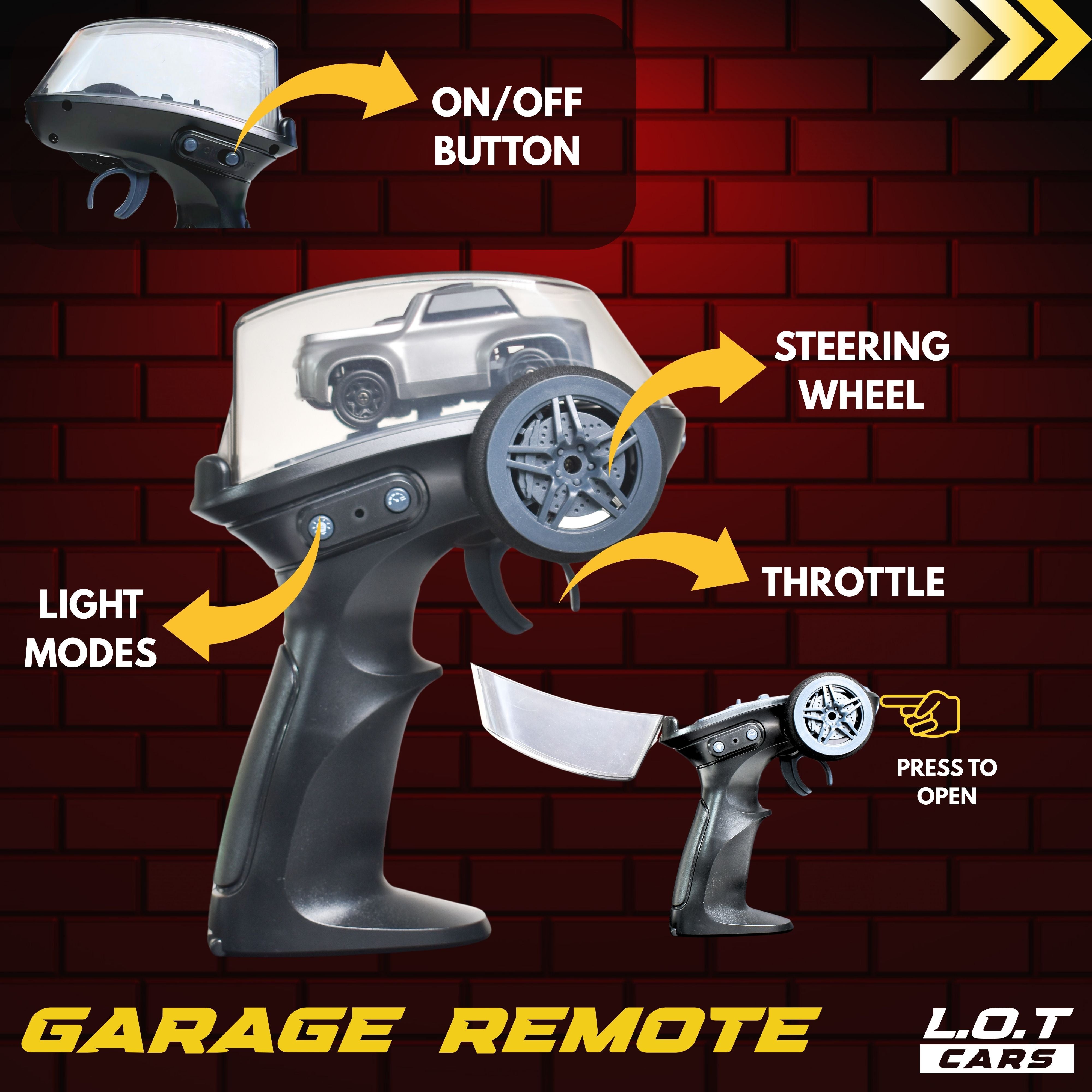 L.O.T Cars - “Dash” - Mini RC Car - 1:64 Scale Mini Remote Control Car with 4 Light Modes
