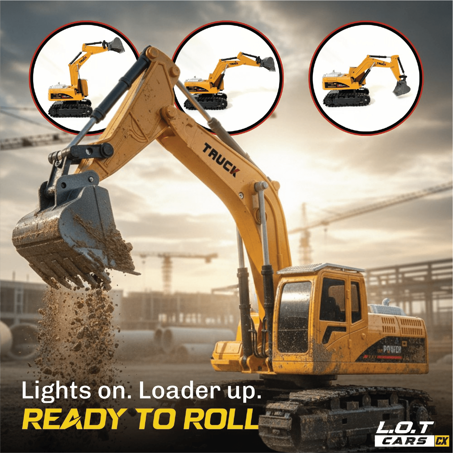 L.O.T Cars Fang - 6 Channel RC Excavator