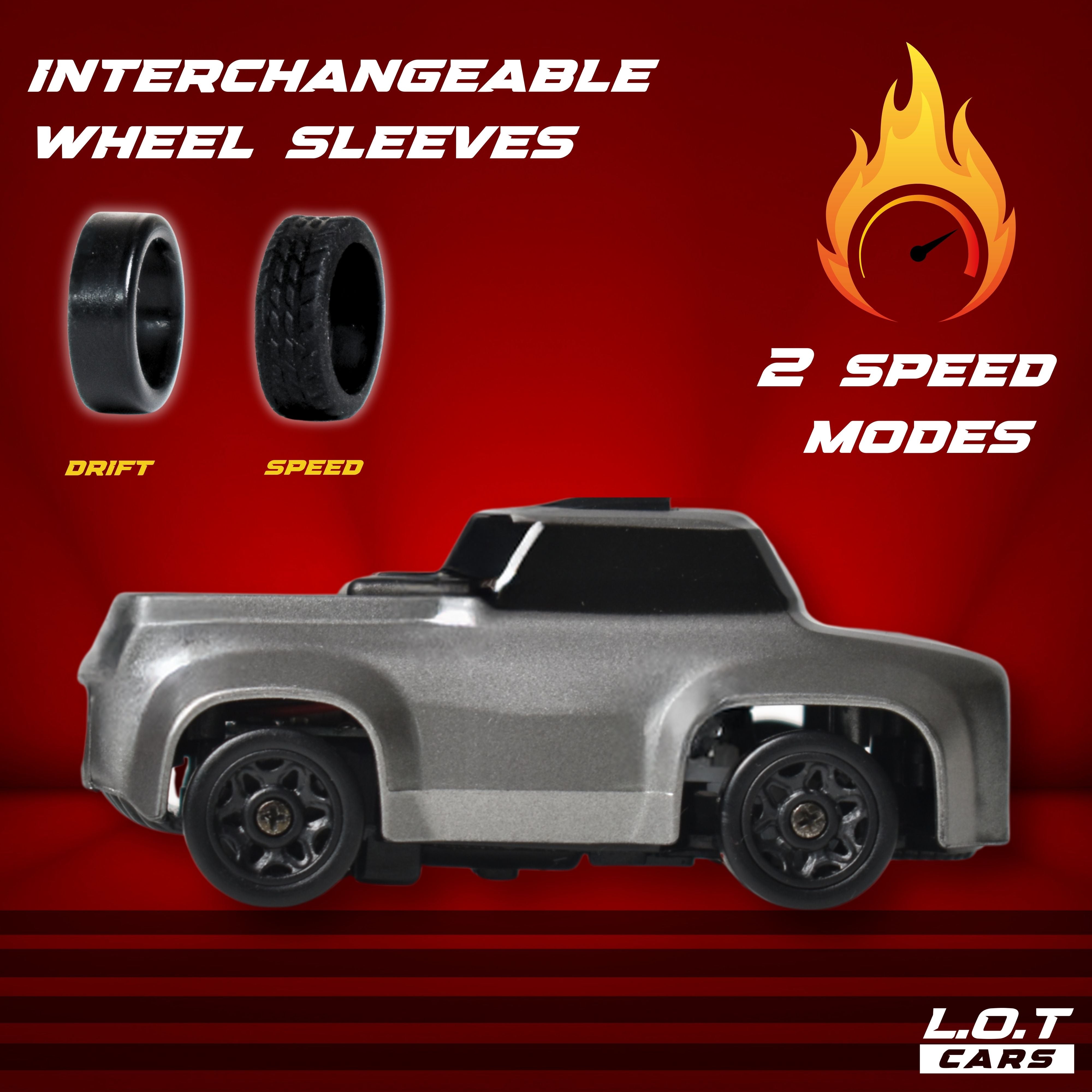L.O.T Cars - “Dash” - Mini RC Car - 1:64 Scale Mini Remote Control Car with 4 Light Modes