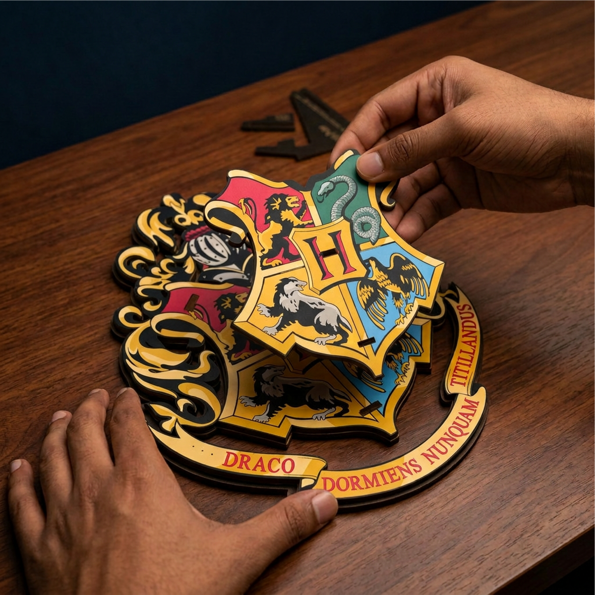 Hogwarts House Crest 3D Wooden Puzzle