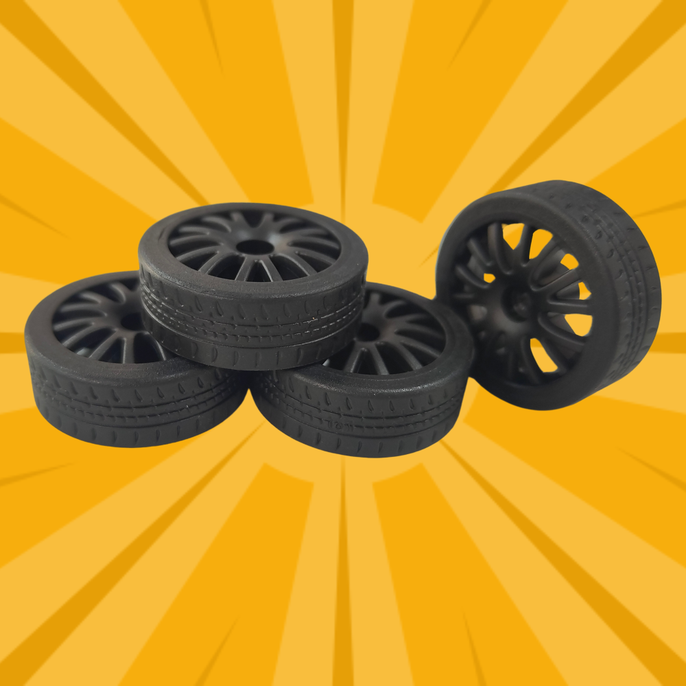 L.O.T Spare Parts - Grip Tyres (Rubber) for L.O.T Cars "Flare" Remote Control Drift RC Cars (Set of 4)