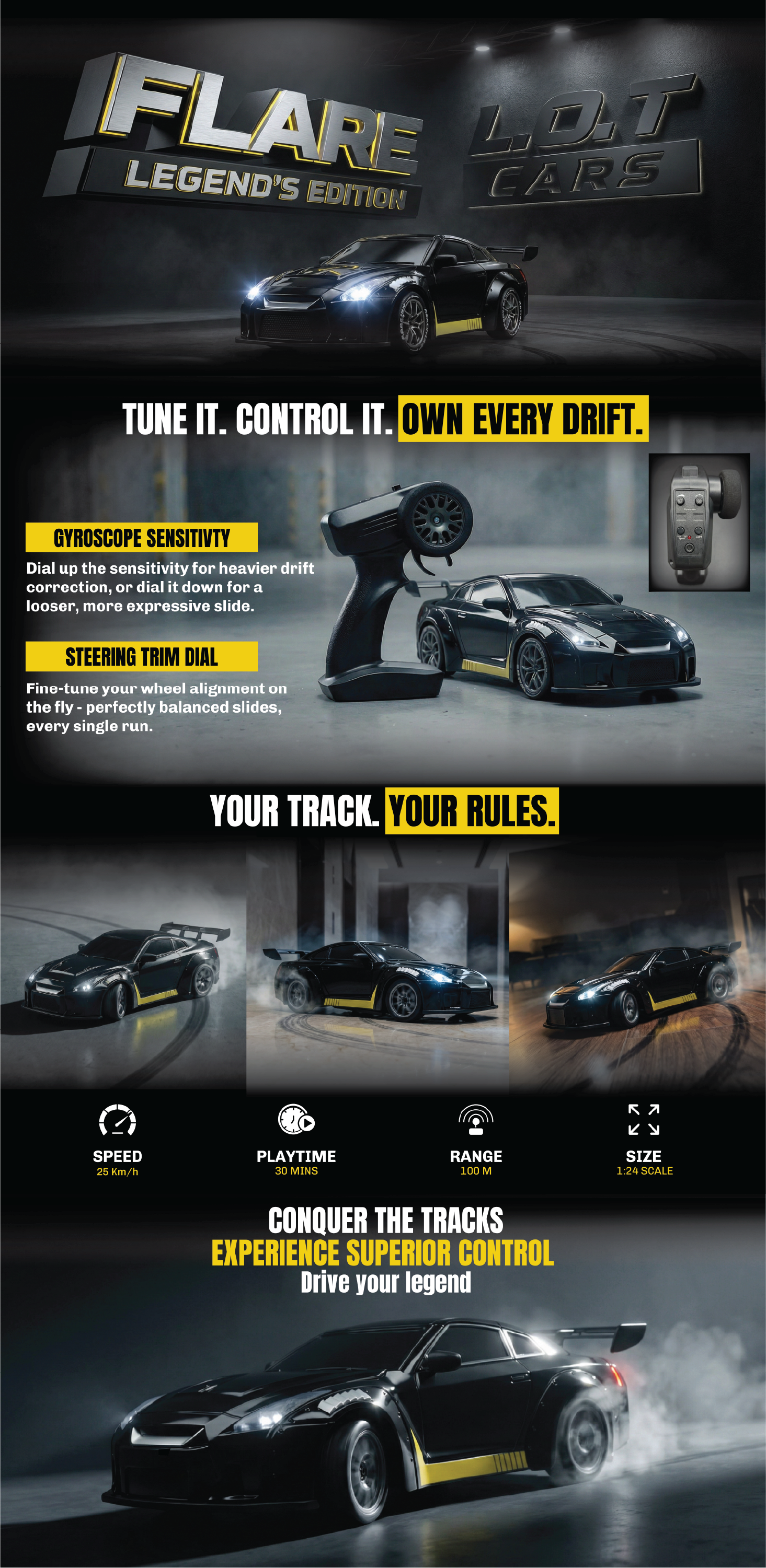 Flare - Legend's Edition - RC Drift Car with Gyroscope