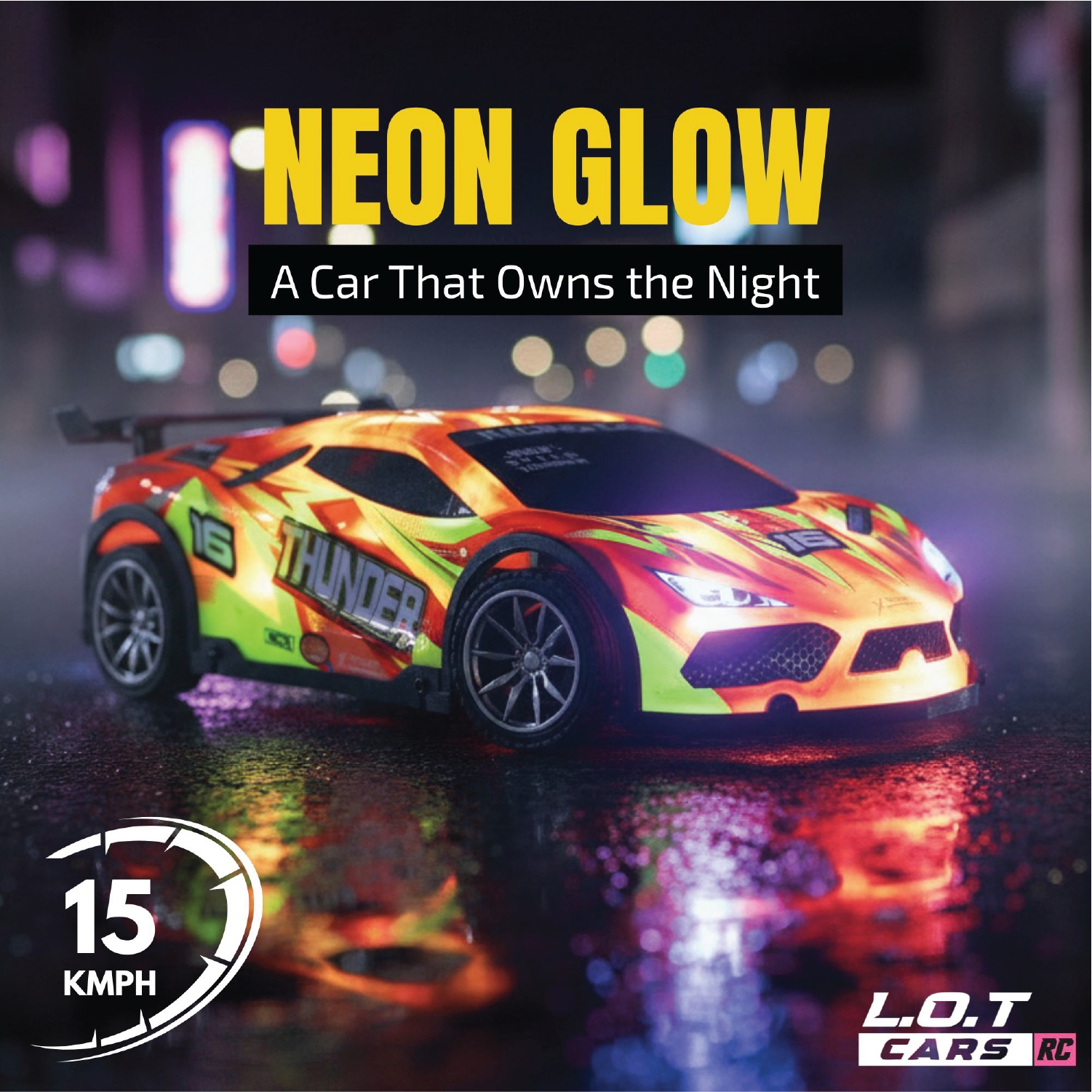 L.O.T Cars Thunder - RC Race Car with Lights
