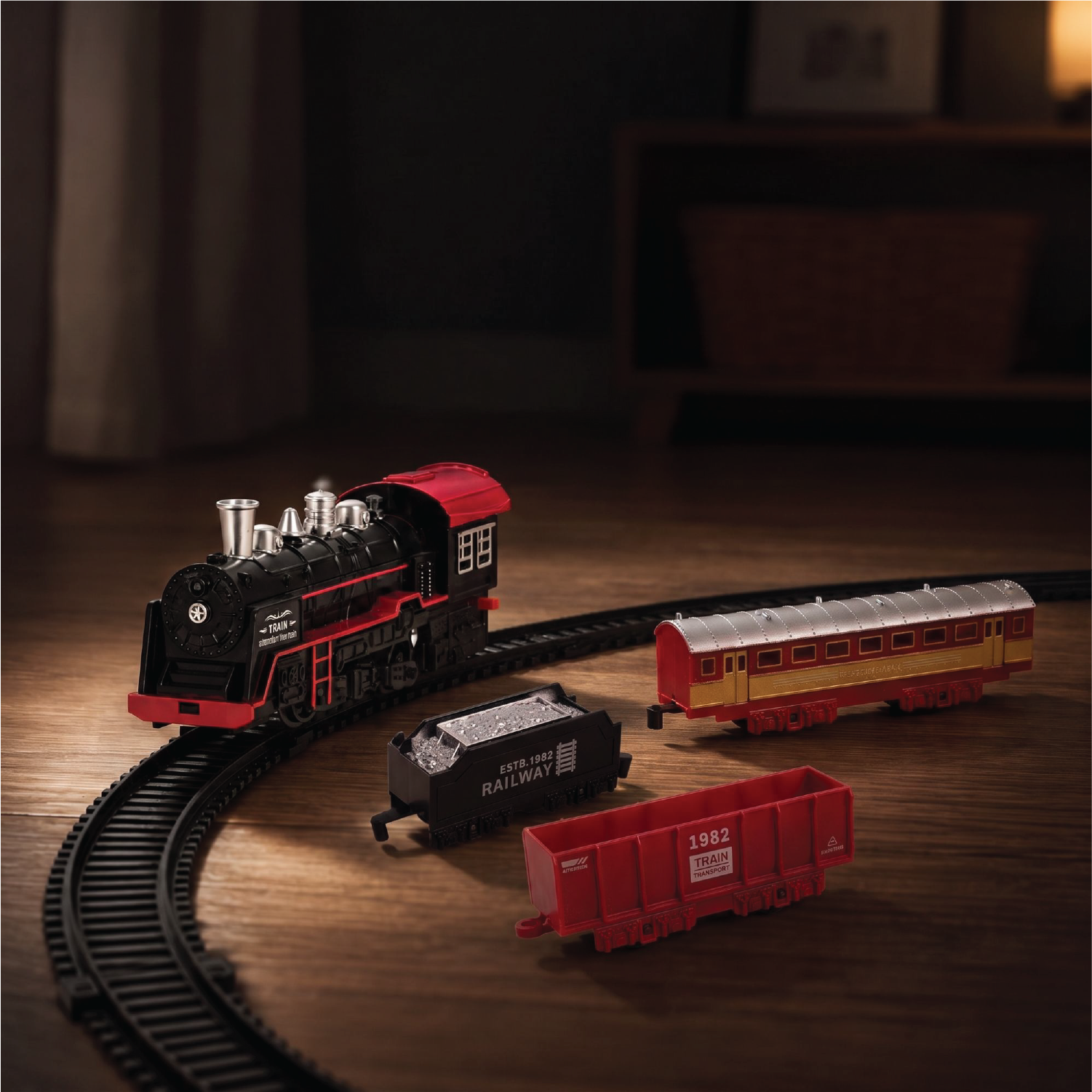 L.O.T Cars Ellie - Battery Operated Toy Train Set with Track