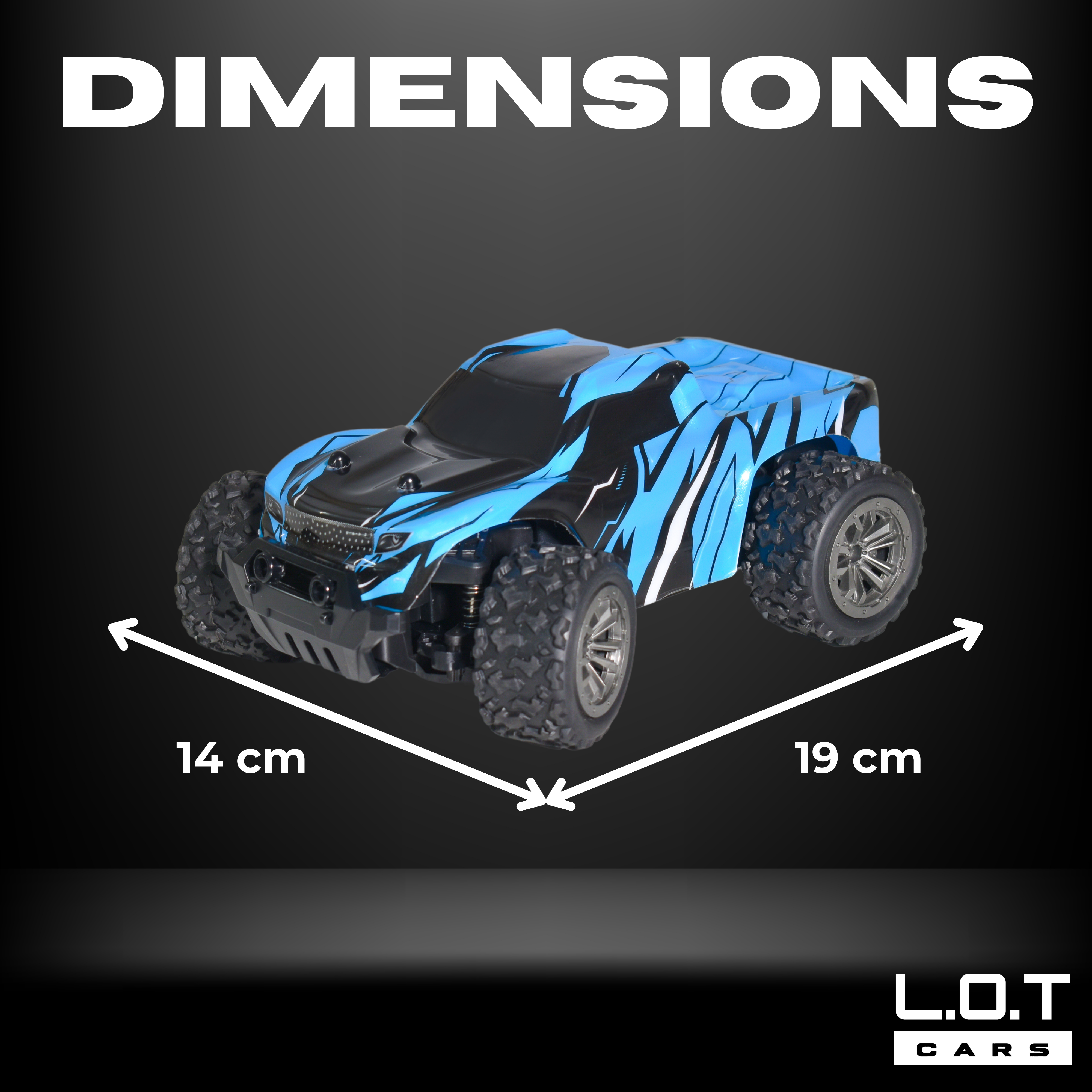 L.O.T Cars Remote Control Car - Bumble | 25Kmph, 2.4Ghz | Differential Axle Remote Control, Durable PVC Shell, Long Range Remote, Boost Mode, Dune Racer - Blue