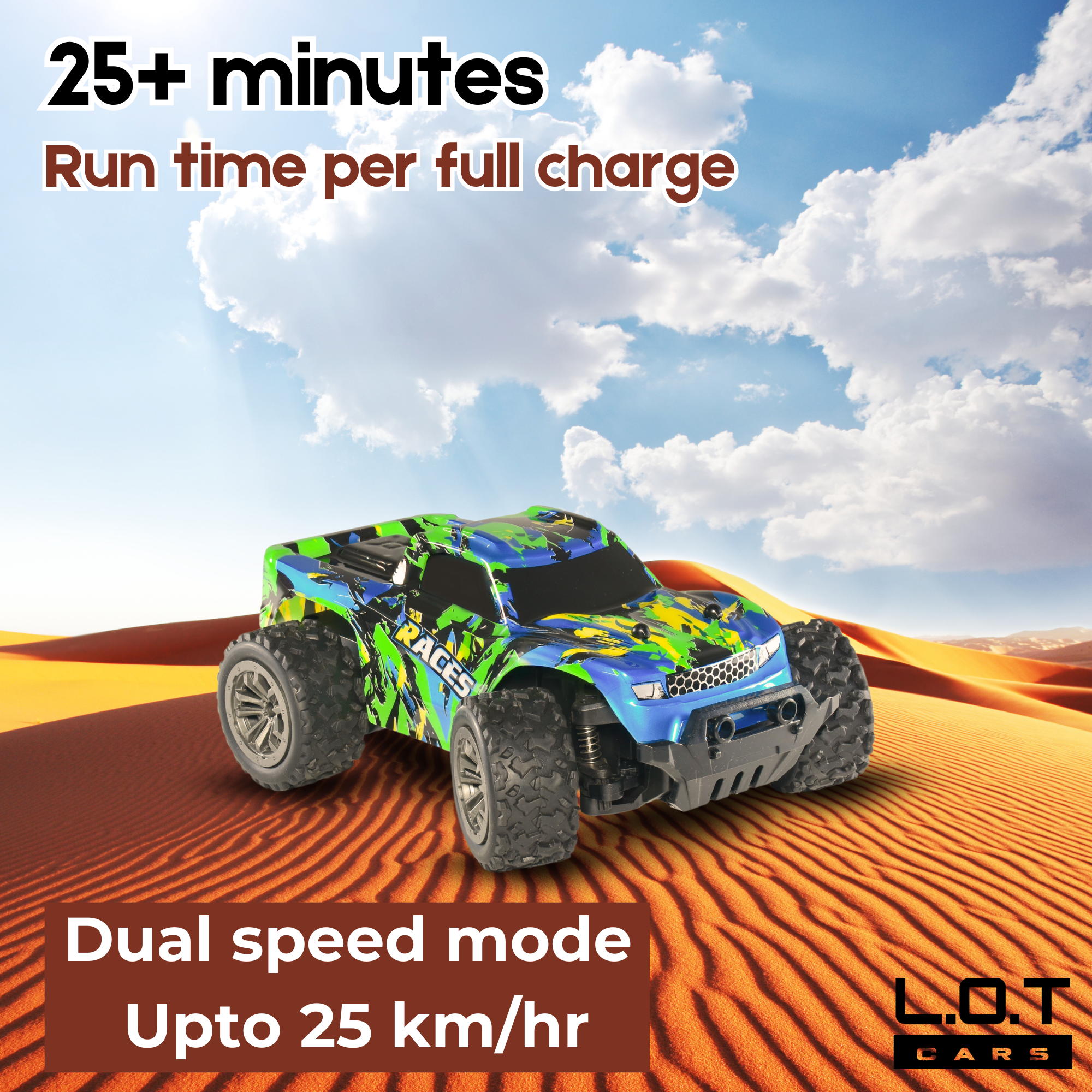 L.O.T Cars “Bumble” - Off Road RC Car - 4x4 Off Road Remote Control Car with Lights