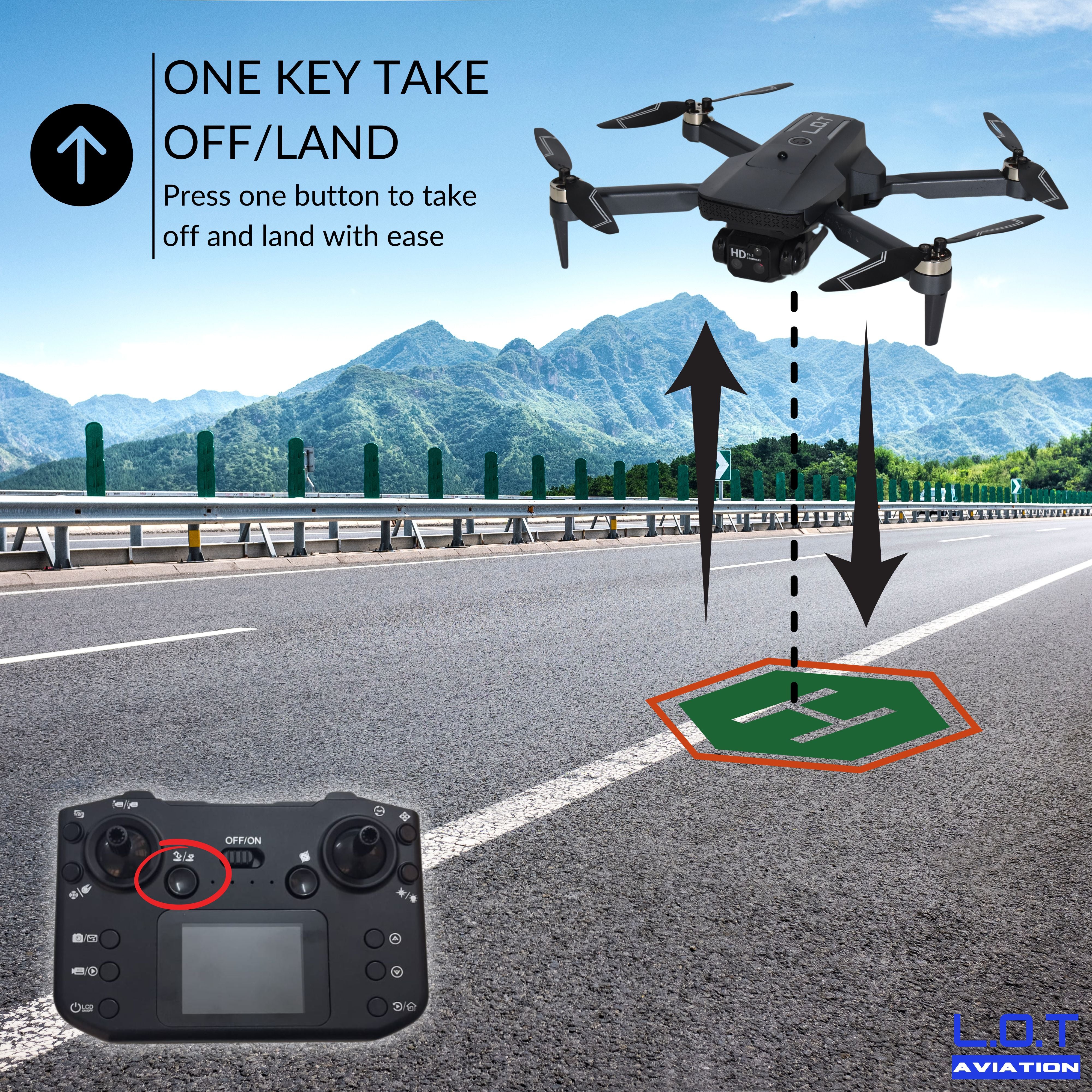 L.O.T Drones “Iris” - Remote Control Drone Toy with HD Camera and Obstacle Avoidance - Base Combo