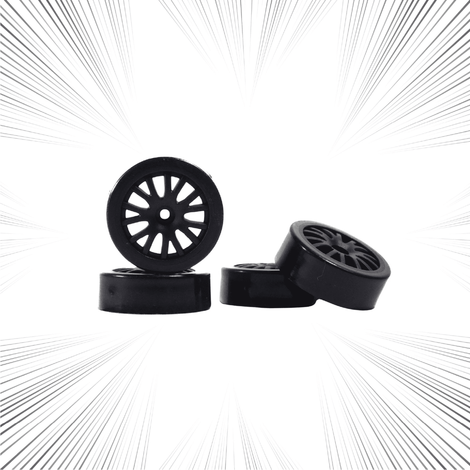 Black wheels on a white background