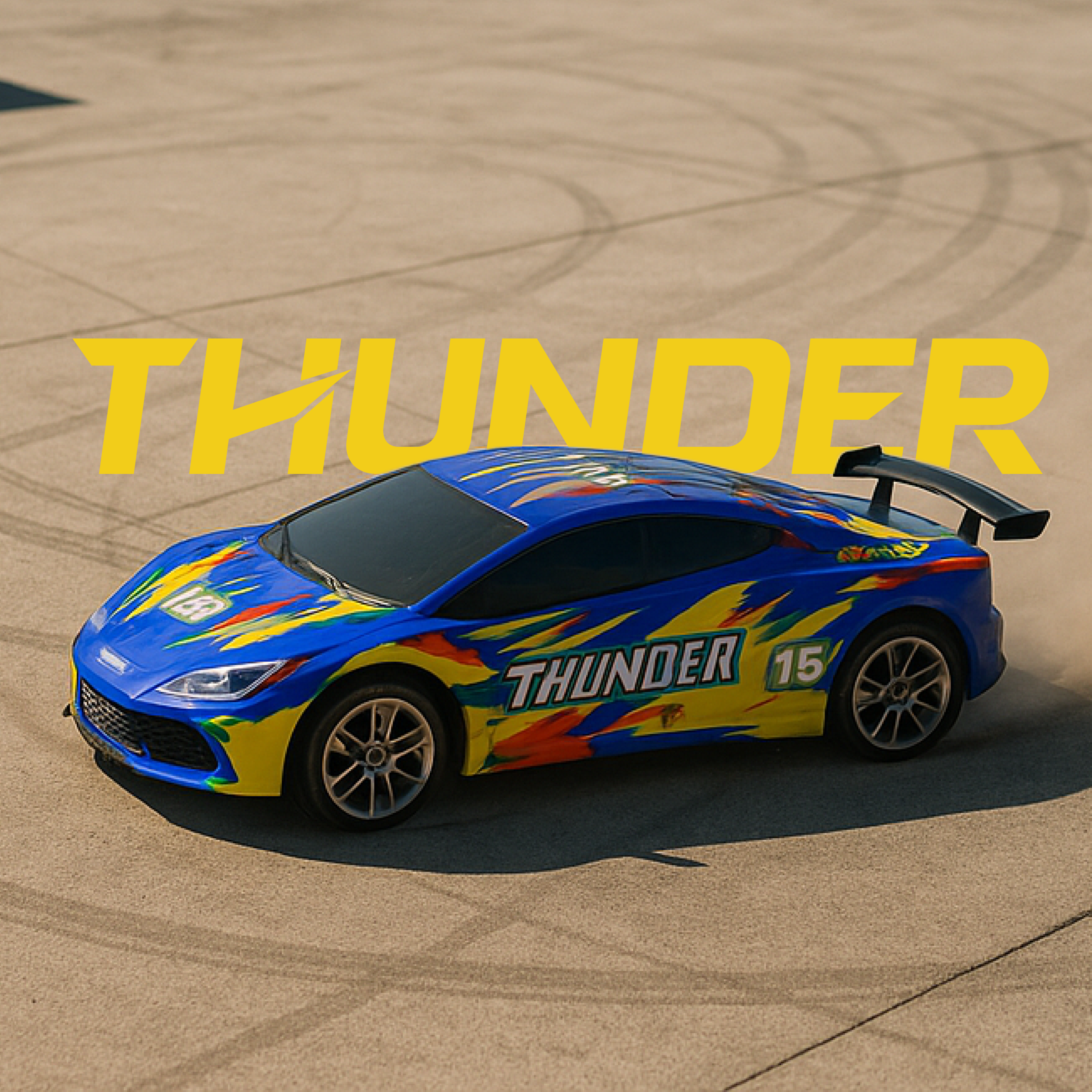 L.O.T Cars “Thunder” - Race Track RC Remote Control Car with Lights