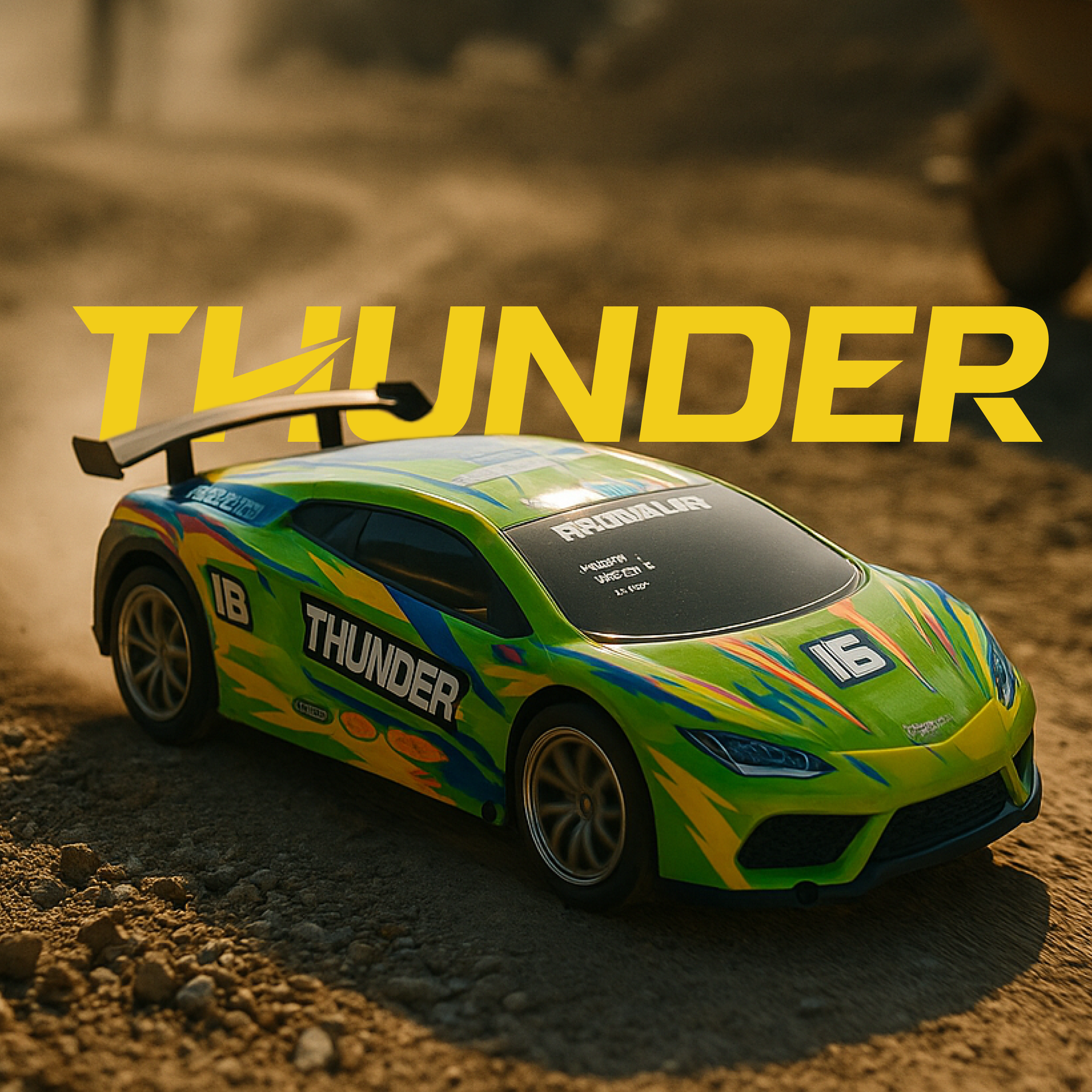 L.O.T Cars “Thunder” - Race Track RC Remote Control Car with Lights