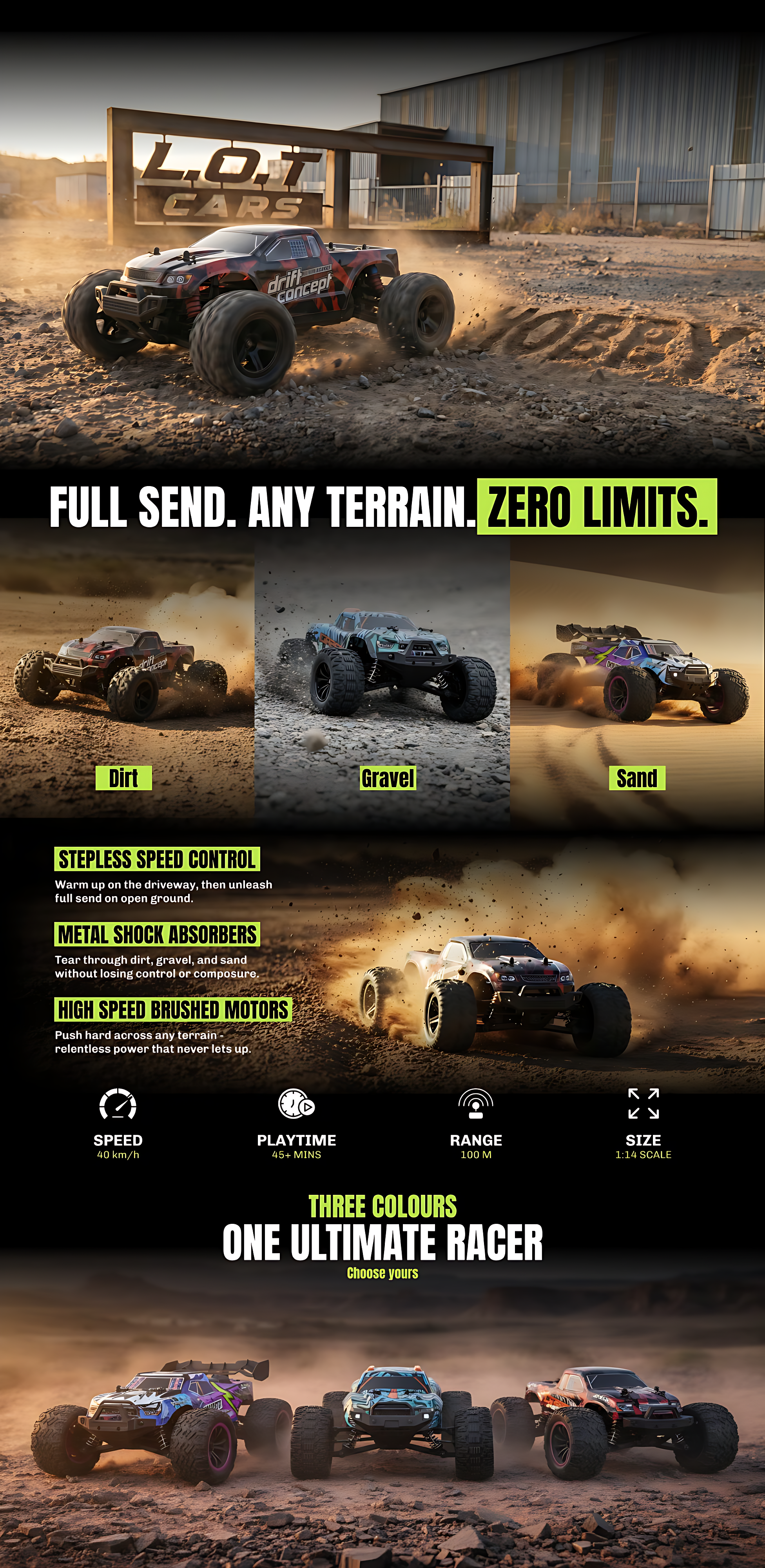 L.O.T Cars Doughty - 4x4 High Speed RC Car