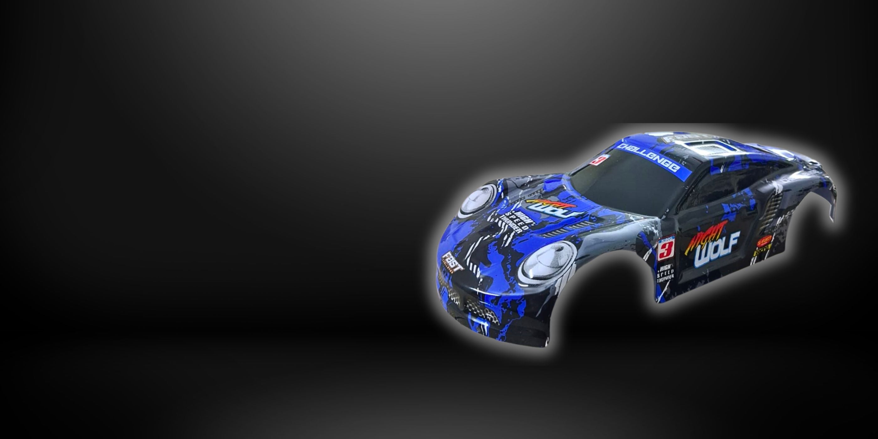 L.O.T Spare Parts PVC RC Car Shell (Blue) for L.O.T Cars Night Wolf RC Drift Car 