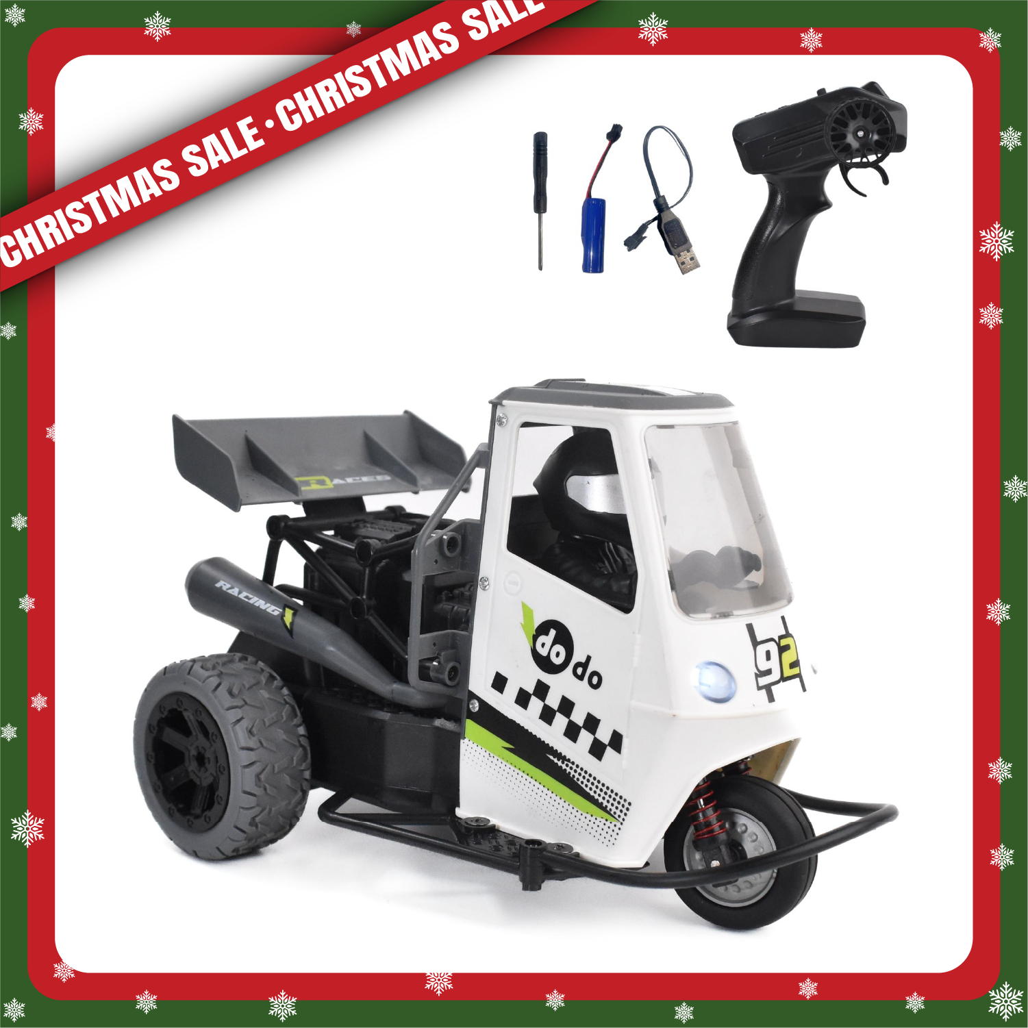 L.O.T Cars Otto - 3 Wheel RC Track Race Auto | 25 kmph Speed