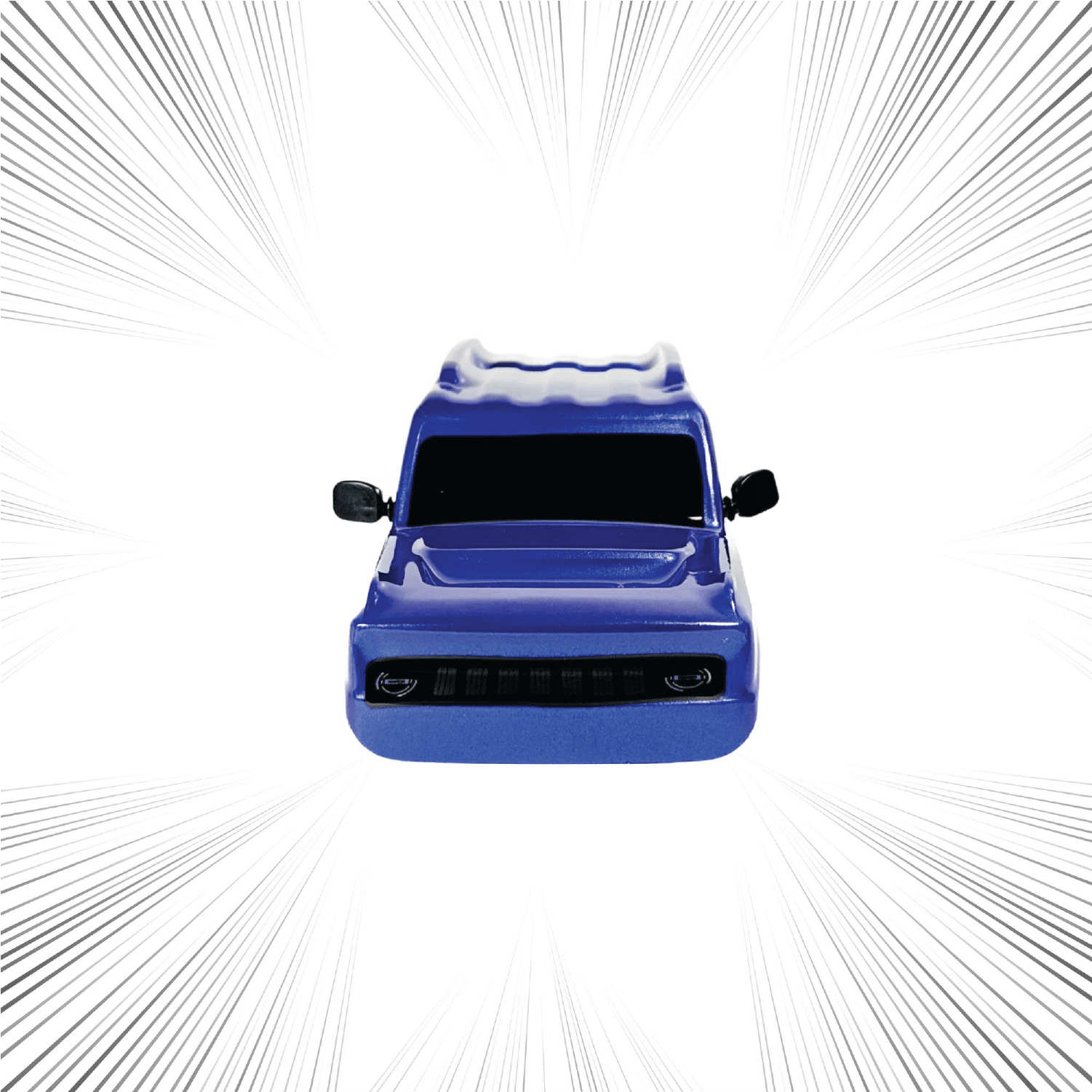 Blue RC model car Shell on a white background