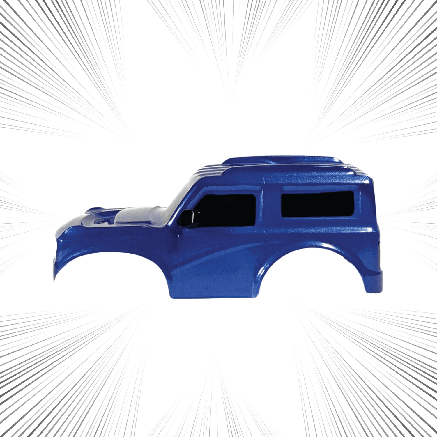 Blue RC model car Shell on a white background