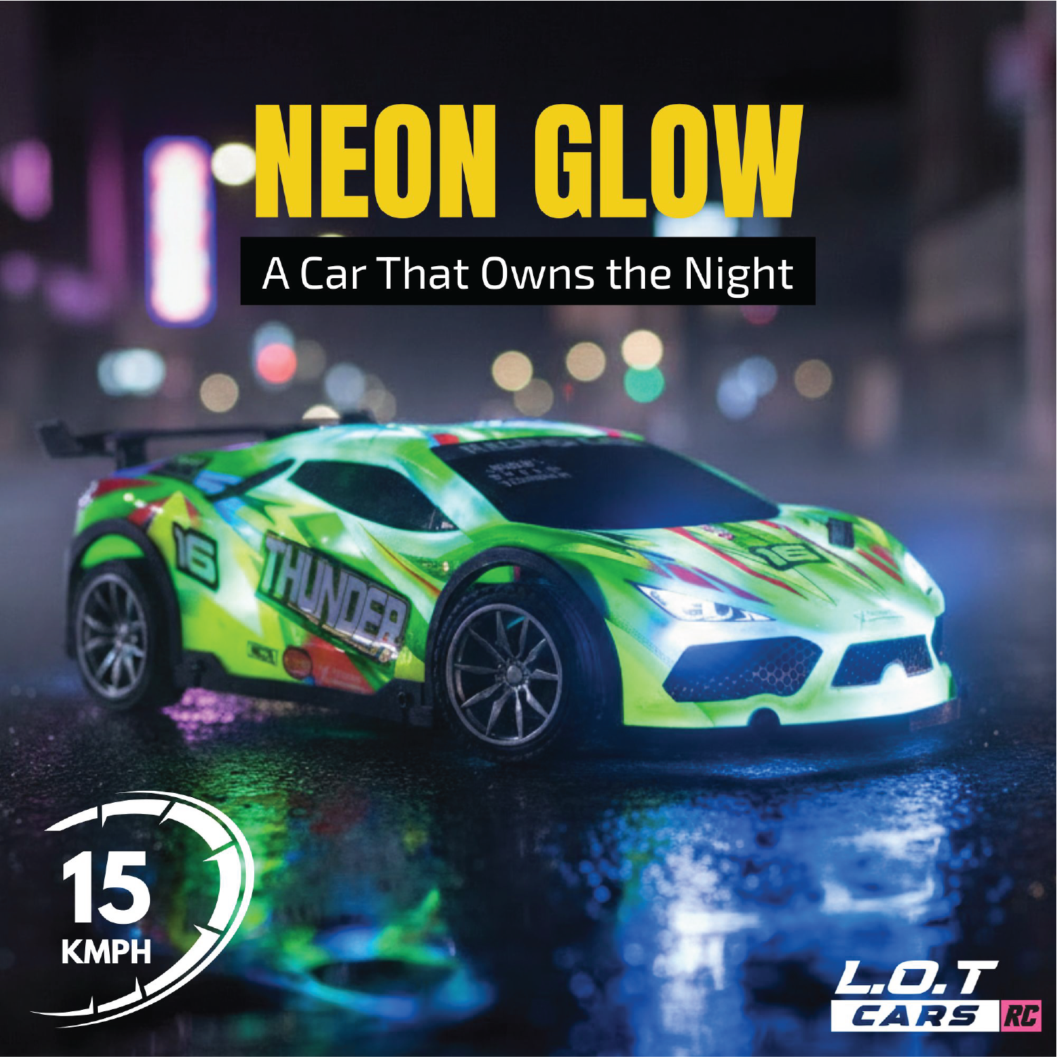 L.O.T Cars Thunder - RC Race Car with Lights